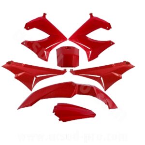 KIT CARROSSERIE ADAPT. DERBI SENDA DRD / XTREM 2000-2011 ROUGE (7 PIECES)