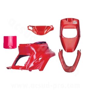 KIT CARROSSERIE ADAPT. MBK 50 BOOSTER 1999-2003 / YAMAHA 50 BWS 1999-2003 ROUGE SCUDERIA (5 PIECES)