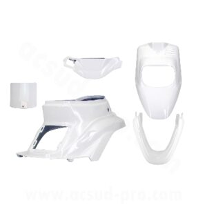KIT CARROSSERIE ADAPT. MBK 50 BOOSTER 1999-2003 / YAMAHA 50 BWS 1999-2003 BLANC (5 PIECES)