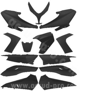 KIT CARROSSERIE ADAPT. YAMAHA TMAX 500CC 2008-2011 NOIR MAT (13 PIECES) ( QUALITE PREMIUM )