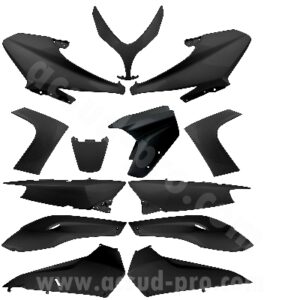 KIT CARROSSERIE ADAPT. YAMAHA TMAX 500CC 2008-2011 NOIR BRILLANT (13 PIECES) ( QUALITE PREMIUM )