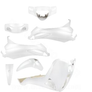 KIT CARROSSERIE ADAPT. PIAGGIO LIBERTY 50 / 125 / 150 / 200cc 2004-2014 (7 PIECES) BLANC PERLE