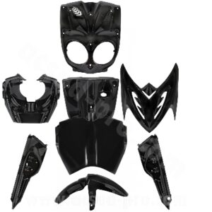 KIT CARROSSERIE ADAPT. MBK STUNT / YAMAHA SLIDER TYPE ORIGINE NOIR 2004-2012 (7 PIECES)