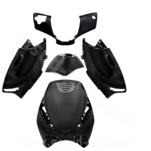 KIT CARROSSERIE ADAPT. PIAGGIO ZIP 50 2T 2000> NOIR AIR (5 PIECES)