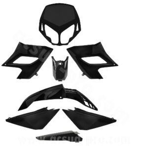 KIT CARROSSERIE ADAPT. DERBI SENDA DRD RACING / DRD LIMITED 2004-2010 NOIR (8 PIECES)