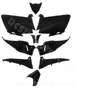 KIT CARROSSERIE ADAPT. YAMAHA TMAX 530CC 2012-2014 NOIR MAT (10 PIECES)
