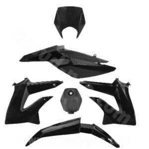 KIT CARROSSERIE ADAPT. DERBI SENDA DRD RACING 2011-2017 / RCR / SMT 2011-2018 NOIR (6 PIECES)