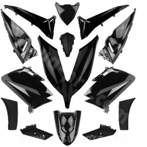 KIT CARROSSERIE ADAPT. YAMAHA TMAX 530CC 2015-2016 NOIR BRILLANT (14 PIECES)