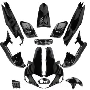 KIT CARROSSERIE ADAPT. GILERA RUNNER 1997-2004 50-125-180CC NOIR BRILLANT (13 PIECES)
