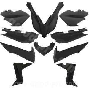 KIT CARROSSERIE ADAPT. YAMAHA XMAX 125 / 250 / 400 2014-2017 NOIR MAT (10 PIECES)