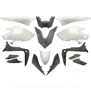KIT CARROSSERIE ADAPT. YAMAHA TMAX 530cc 2017-2019 SX / DX WHITE COMPETITION (15 PIECES)