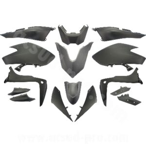 KIT CARROSSERIE ADAPT. YAMAHA TMAX 530cc 2017-2019 SX / DX NOIR MAT (15 PIECES)