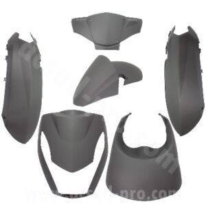 KIT CARROSSERIE ADAPT. PEUGEOT KISBEE 2T ET 4T NOIR MAT 2010-2017 (6 PIECES)