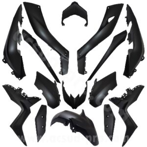 KIT CARROSSERIE ADAPT. YAMAHA XMAX 125CC 2018-2022 / XMAX 300CC 2017-2022 / XMAX 400CC 2018-2020 NOIR MAT (15 PIECES)
