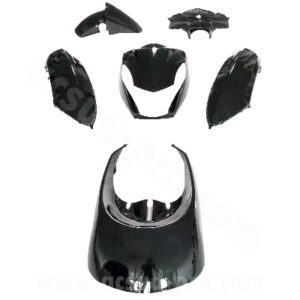 KIT CARROSSERIE ADAPT. PEUGEOT KISBEE 2T ET 4T NOIR BRILLANT 2010-2017 (6 PIECES)