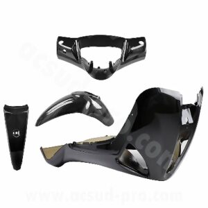KIT CARROSSERIE ADAPT. PIAGGIO LIBERTY 50 / 125 / 150 / 200cc 2004-2014 NOIR BRILLANT (4 PIECES)