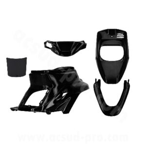 KIT CARROSSERIE ADAPT. MBK 50 BOOSTER 1999-2003 / YAMAHA 50 BWS 1999-2003 NOIR MAT (5 PIECES)