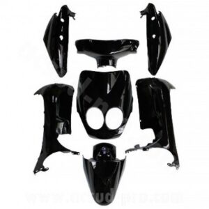 KIT CARROSSERIE ADAPT. MBK 50 OVETTO 2008-2010 / YAMAHA 50 NEOS 2008-2010 NOIR BRILLANT (7 PIECES)