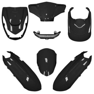 KIT CARROSSERIE ADAPT. PEUGEOT KISBEE 2T ET 4T NOIR BRILLANT 2010-2024 (7 PIECES)