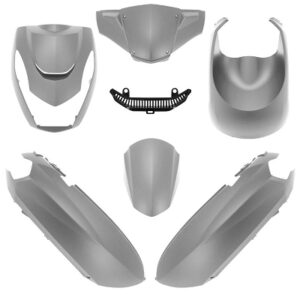 KIT CARROSSERIE ADAPT. PEUGEOT KISBEE 2T ET 4T GRIS MAT 2010-2024 (6 PIECES)