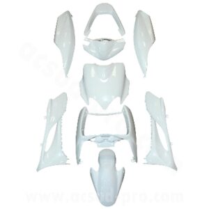 KIT CARROSSERIE ADAPT. MBK MACH G / YAMAHA JOG BLANC (9 PIECES)