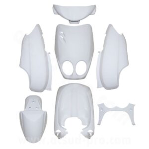KIT CARROSSERIE ADAPT. MBK OVETTO 2002-2007 / YAMAHA NEOS 2002-2007 BLANC 2T (7 PIECES)