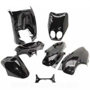 KIT CARROSSERIE ADAPT. MBK OVETTO 2002-2007 / YAMAHA NEOS 2002-2007 NOIR 2T (7 PIECES)