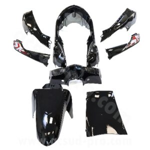 KIT CARROSSERIE ADAPT. SYM SYMPHONY SR50-125CC 2010-2020 NOIR BRILLANT (8 PIECES)