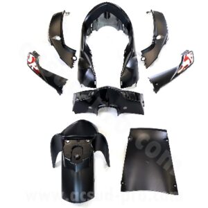 KIT CARROSSERIE ADAPT. SYM SYMPHONY SR50-125CC 2010-2020 NOIR MAT (8 PIECES )