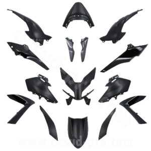 KIT CARROSSERIE ADAPT. YAMAHA TMAX 560CC 2022-2024 TECH BLACK (15 PIECES) ( NOIR MAT )
