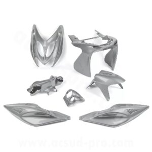 KIT CARROSSERIE ADAPT. MBK NITRO / YAMAHA AEROX GRIS NARDO 1997-2012 (7 PIECES)