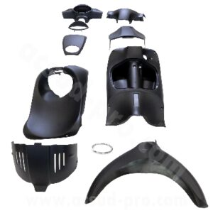 KIT CARROSSERIE ADAPT. APRILIA SCARABEO 50CC NOIR MAT 2003-2013 (10 PIECES)