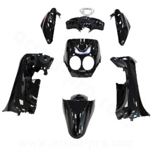 KIT CARROSSERIE ADAPT. MBK OVETTO 2011-2014 / YAMAHA NEOS 2011-2014 NOIR 2T (8 PIECES)