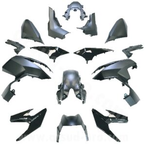 KIT CARROSSERIE ADAPT. HONDA ADV 350CC 2022-2024 NOIR MAT ( 14 PIECES )