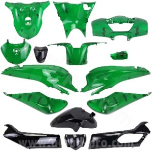 KIT CARROSSERIE ADAPT. HONDA SH125-150CC 2020-2024 VERT TRANSPARENT (15 PIECES ) ( G216 )